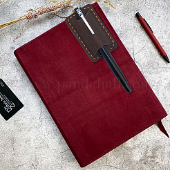 Porte-crayon en cuir de vache avec clip&nbsp;AJEW-WH20120-90B