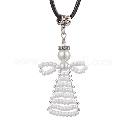5 pieza de collar con colgante de ángel de telar de cuentas de semillas de 5 estilos&nbsp;NJEW-MZ00061