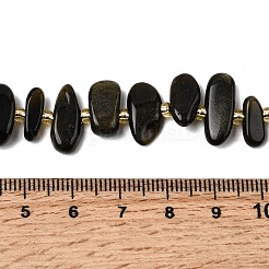 Natürliche goldenen Glanz Obsidian Perlen Stränge&nbsp;G-L649-A04-01