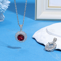 2 Stück 925 Sterling Silber Micro Pave klare Zirkonia Anhänger Fassungen&nbsp;STER-PH0005-06