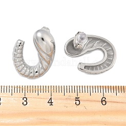 Orecchini a forma di croissant a spirale in acciaio inossidabile 304 per donna&nbsp;EJEW-Z095-01P