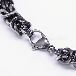Modische Retro-Armbänder aus 304 Edelstahl mit byzantinischer Kette&nbsp;BJEW-F041-08
