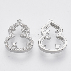 Ciondoli in ottone zirconi chiari micro pavé&nbsp;KK-T054-20P-NF