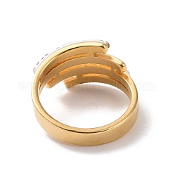 Anillo de dedo de múltiples líneas de rhinestone de cristal&nbsp;RJEW-D120-05G
