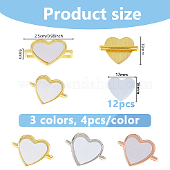 12 sac de 3 couleurs d'accessoires de bracelet de montre en alliage à transfert thermique&nbsp;FIND-DC0007-60B