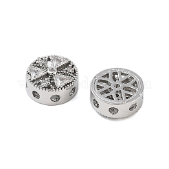 Perle di zirconi cubici trasparenti in micro pavè di ottone&nbsp;KK-Z059-04P