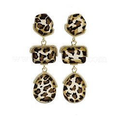 Boucles d'oreilles pendantes en alliage acrylique&nbsp;EJEW-M075-01G-06