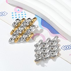 Pendientes de botón de acero inoxidable 304 de dos tonos para mujer&nbsp;LS-STAS-Z117-03GP