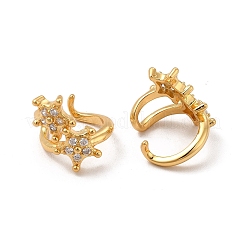 Orecchini con polsino a stella in zirconi chiari&nbsp;EJEW-P221-42G