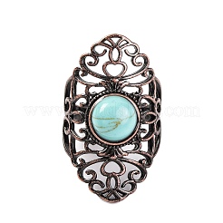 Synthetische türkisfarbene Retro-Fingerringe&nbsp;RJEW-B067-02R-20