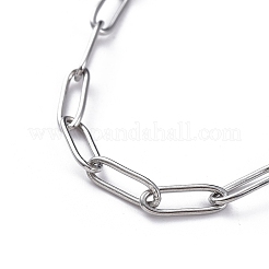 Collane a catena con graffetta in acciaio inossidabile 304 anti-ossidazione&nbsp;NJEW-JN02667