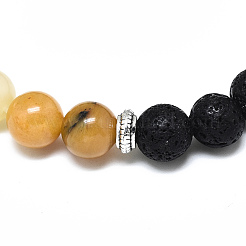 Natürliche topaz jade perlen stretch armbänder&nbsp;BJEW-R309-02-A04