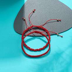 2 Stück 2 geflochtene Nylon-Schnurarmbänder&nbsp;BJEW-JB08806