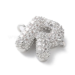 Messing Micro Pave Buchstabenglieder mit Zirkonia&nbsp;KK-I717-04R-P