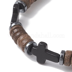 Armbänder mit Kreuzmuster aus synthetischem Türkis&nbsp;BJEW-JB13018