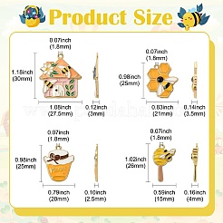 30 pendentif en alliage émaillé sur le thème des abeilles&nbsp;ENAM-CJ0006-58