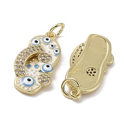 Ciondoli in vero ottone placcato oro 18k con micro pavé di zirconi&nbsp;KK-L209-073G-04