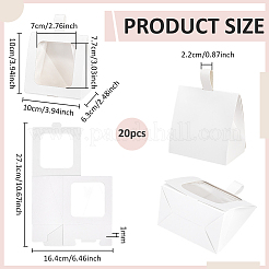 Scatole per torte in cartone con finestra visibile in plastica e maniglia&nbsp;CON-WH0117-04B