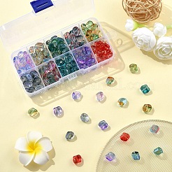 150 Stück 10 Farben Backfarbe transparente Glasperlen&nbsp;DGLA-YW0001-38