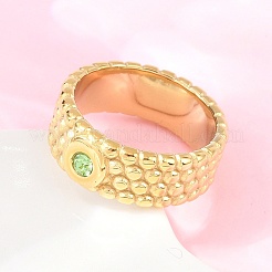 Fingerringe aus 304 Edelstahl mit Zirkonia&nbsp;LS-RJEW-F203-03G-03