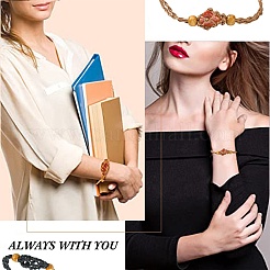 4 stücke 2 farben verstellbare geflochtene gewachste schnur makramee beutel armband herstellung&nbsp;MAK-CJ0001-18