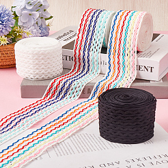 Cordon élastique ondulé plat en polyester de couleur blanche de 5 m&nbsp;OCOR-GF0003-85B