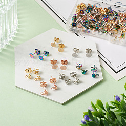 80 pièce de 8 styles de boucles d'oreilles à tige en acier inoxydable 304&nbsp;STAS-PJ0001-40