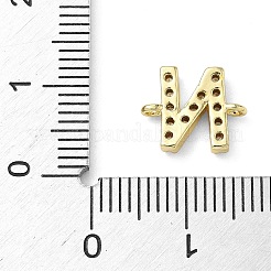 Breloques de connexion en laiton serties de micro-pavés de zirconiums cubiques transparents&nbsp;KK-I382-07G-N