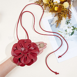 Ceintures en cuir PU à nœud floral&nbsp;AJEW-GF0014-11B