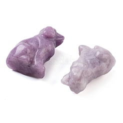 Natürlicher Lepidolith/lila Glimmerstein geschnitzte Hundefiguren&nbsp;DJEW-L023-A08