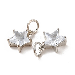 Ciondoli in ottone con zirconi chiari con placcatura a cremagliera&nbsp;KK-E081-03P