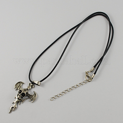 Zink-Legierung Schädel und Kreuzhalsketten für Halloween&nbsp;NJEW-R128-16