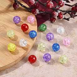 80pcs 8 Farben transparentes Knisterglas runde Perlenstränge&nbsp;CCG-SZ0001-09