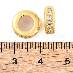 Perles de zircone cubiques transparentes en laiton plaqué sur support&nbsp;KK-M292-02G-03