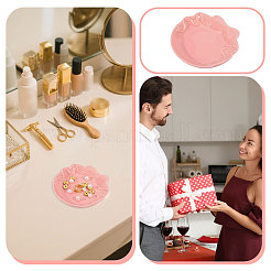 2 bandeja de exhibición de joyas de porcelana con lazo para anillos.&nbsp;AJEW-GL0003-48A