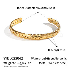 Brazaletes abiertos de acero inoxidable 304 con diseño de trigo para mujer&nbsp;ZT9046