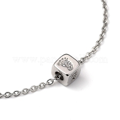 Cube Micro Pave Cubic Zirconia Pendentif Colliers & Bracelets Ensembles&nbsp;SJEW-JS01116-03