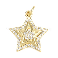 Pendenti in zirconi cubici trasparenti in micro pavè di ottone&nbsp;KK-D258-16G