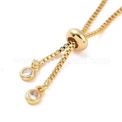 Emaille-Herz mit bösem Blick Gliederarmband mit Zirkonia&nbsp;BJEW-E015-05G-M