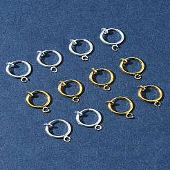12 Stück 2 Farben Messing-Ohrclips&nbsp;KK-FS0001-48