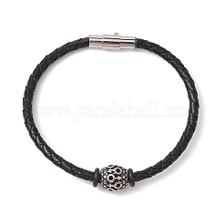 Bracciali di corda di pelle intrecciato &nbsp;BJEW-JB11387-07