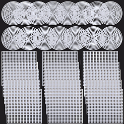 30 Stück 2 Stile DIY flache runde und quadratische Kunststoff-Leinwandformen&nbsp;DIY-CP0012-40