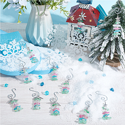 12 ciondolo decorativo in lega e perline di cristallo di quarzo naturale in 2 stili per l'albero di Natale&nbsp;HJEW-OC00307