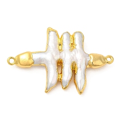 Ciondoli per connettori per recinzione con perle keshi naturali in stile barocco&nbsp;KK-M251-11G
