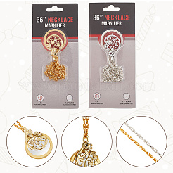 2 collier pendentif loupe en alliage 2 couleurs pour femme&nbsp;MAGL-SP0001-02