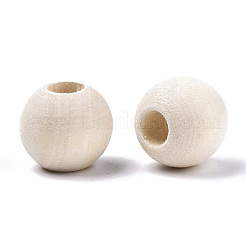 Perles en bois naturel non fini&nbsp;X-WOOD-Q038-10mm