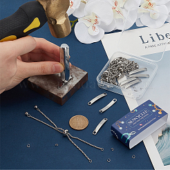 10 Stück verstellbarer Schieber aus Edelstahl 304 zur Herstellung von Armbändern&nbsp;DIY-SC0026-30B