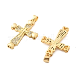 Pendentifs avec zircon cubiques à micro-pavés en laiton&nbsp;KK-R229-10G-A