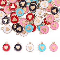 50pcs 5 Farben Legierung Emaille Charms&nbsp;ENAM-CJ0001-86