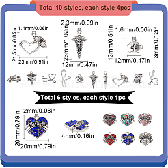 42 pendentif en alliage de style tibétain et 15 pendentifs en alliage de strass&nbsp;TIBEP-SC0002-41